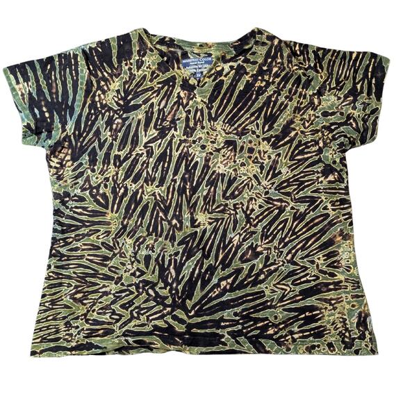 Hand Dyed Tie-Dye V-Neck Tee | Unisex 2XL | Manifest Color - Picture 1 of 5